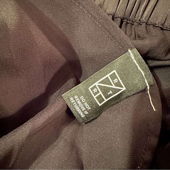 RTR Rosetta Getty Collective Black Satin Crossover Wide Leg Pull-On Pants Sz 16 - Picture 7 of 16